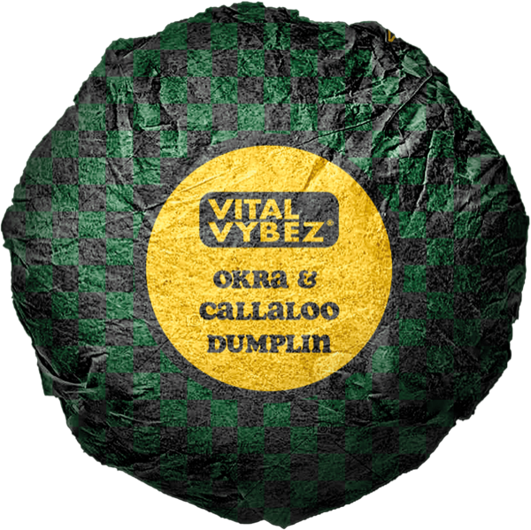 Okra and Callaloo vegan dumpling